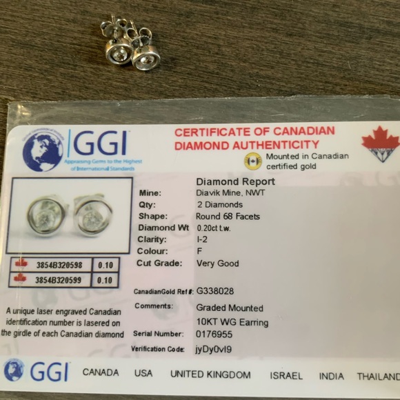 0.20 CTW 10K White Gold Diamond Stud Earrings - Picture 2 of 4